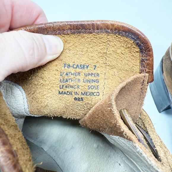 Freebird Brown Leather & Suede Casey Ankle Booties Sz 7 Made in Mexico Ankle Tie - Picture 9 of 10